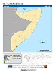 Map: Settlement Points: Somalia
