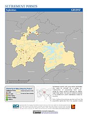 Map: Settlement Points: Tajikistan