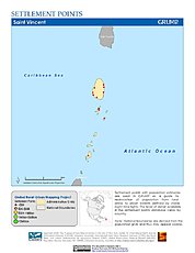 Map: Settlement Points: St. Vincent & The Grenadines