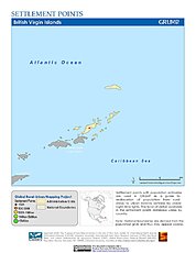 Map: Settlement Points: British Virgin Islands