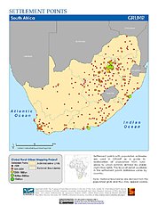 Map: Settlement Points: South Africa