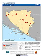 Map: Urban Extents: Bosnia & Herzegovina