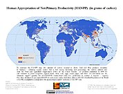 Map: Human Appropriation of Net Primary Productivity