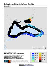 Map: % Chlorophyll-a Concentration Change (1998-2007): Black Sea