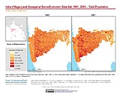 Map: India Total Population (1991, 2001): State of Maharashtra