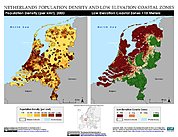 Map: Population Density & LECZ: Netherlands