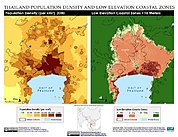 Map: Population Density & LECZ: Bangkok, Thailand