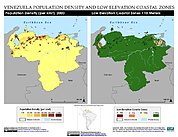 Map: Population Density & LECZ: Venezuela