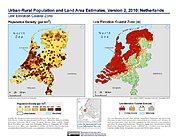 Map: Population & Land Area Estimates (2010): Netherlands