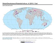 Map: Development Potential Indices (2016): Coal