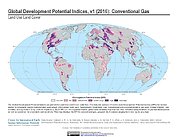 Map: Development Potential Indices (2016): Conventional Gas