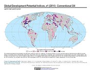 Map: Development Potential Indices (2016): Conventional Oil