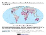 Map: Development Potential Indices (2016): Concentrated Solar Power