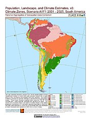 Map: A1F1 - Climate Zones (2001-2025): South America