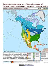 Map: A2 - Climate Zones (2001-2025): North America
