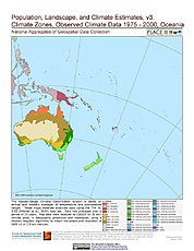 Map: Observed Climate Data - Climate Zones (1976-2000): Oceania