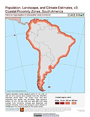 Map: Coastal Proximity Zones: South America