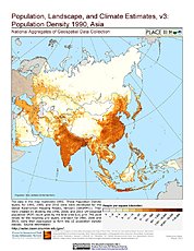Map: Population Density (1990): Asia