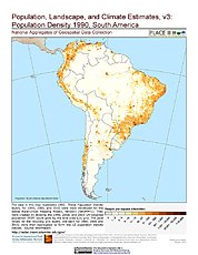 Map: Population Density (1990): South America