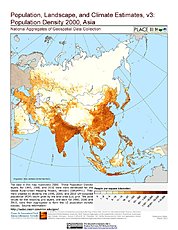 Map: Population Density (2000): Asia
