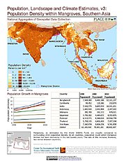 Map: Pop Density within Mangrove Biomes (2010): Southern Asia