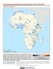 Map: Net Migration (1970-1980): Africa