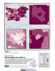 Map: Poverty Gap Index, ADM2: Bulgaria