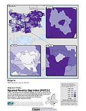 Map: Squared Poverty Gap Index, ADM2: Bulgaria