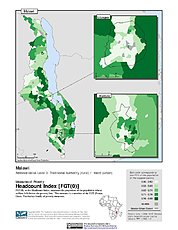 Map: Poverty Headcount Index, ADM3: Malawi