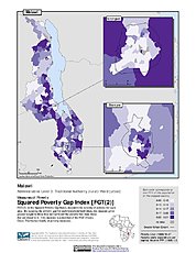 Map: Squared Poverty Gap Index, ADM3: Malawi