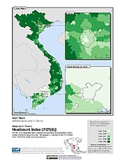 Map: Poverty Headcount Index, ADM2: Vietnam