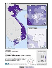 Map: Squared Poverty Gap Index, ADM2: Vietnam