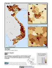 Map: Gini Index, ADM2: Vietnam