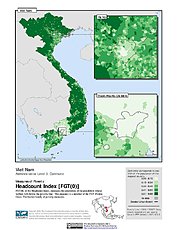 Map: Poverty Headcount Index, ADM3: Vietnam