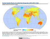 Map: Summer Daytime Maximum LST (2013)