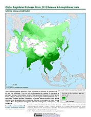 Map: Amphibian Richness, 2015: Asia
