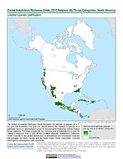 Map: Amphibian Richness - All Threats, 2015: North America