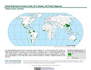 Map: Amphibian Richness - All Threats, 2015