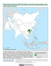 Map: Amphibian Richness - Critically Endangered, 2015: Asia
