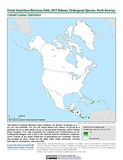 Map: Amphibian Richness - Endangered, 2015: North America