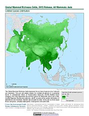 Map: Mammal Richness, 2015: Asia