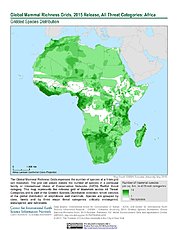 Map: Mammal Richness - All Threats, 2015: Africa