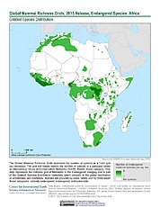 Map: Mammal Richness - Endangered, 2015: Africa