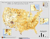 Map: % Population with Low Income (2000): U.S.A.