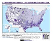 Map: U.S. SVI, v1.01 (2020): Racial & Ethnic Minority Score