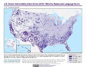 Map: U.S. SVI (2018): Minority Status & Language Score