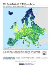 Map: Human Footprint (1993): Europe